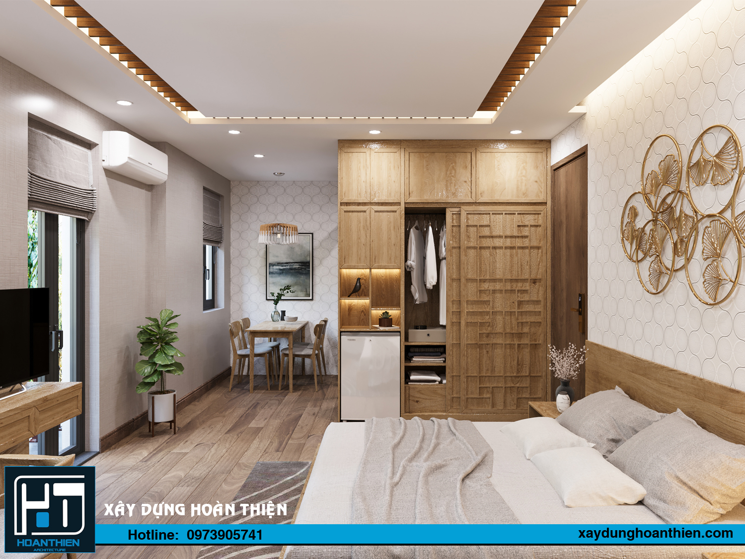 Thiết kế thi công nội thất căn hộ cho thuê tại Hoàng Huy Riverside