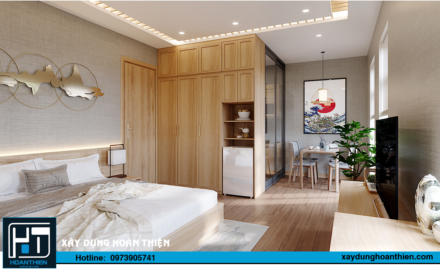 Thiết kế thi công nội thất căn hộ cho thuê tại Hoàng Huy Riverside