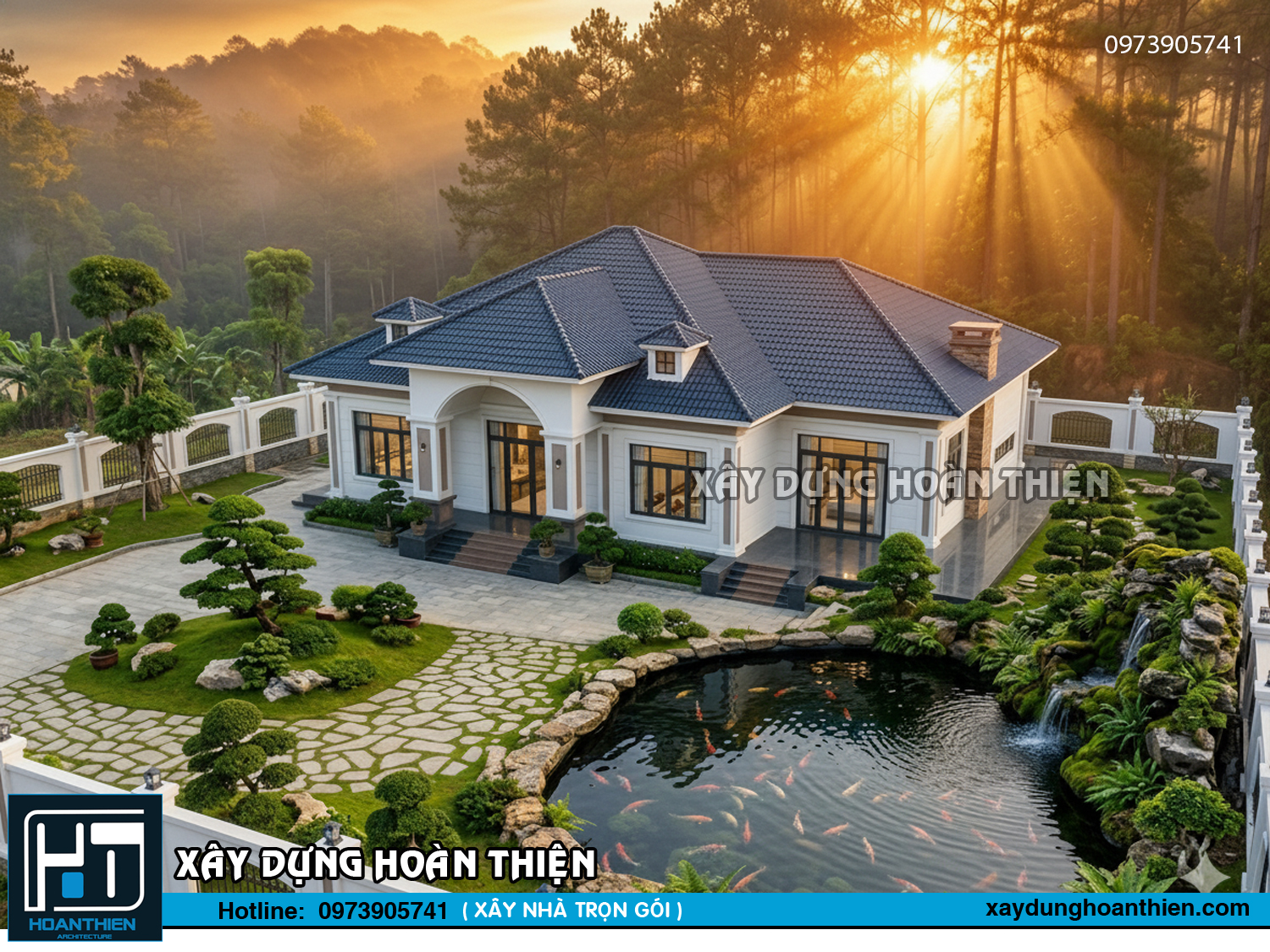 Biệt thự vườn mái Nhật 1 tầng sang trọng đẳng cấp Biệt thự vườn mái Nhật 1 tầng sang trọng đẳng cấp