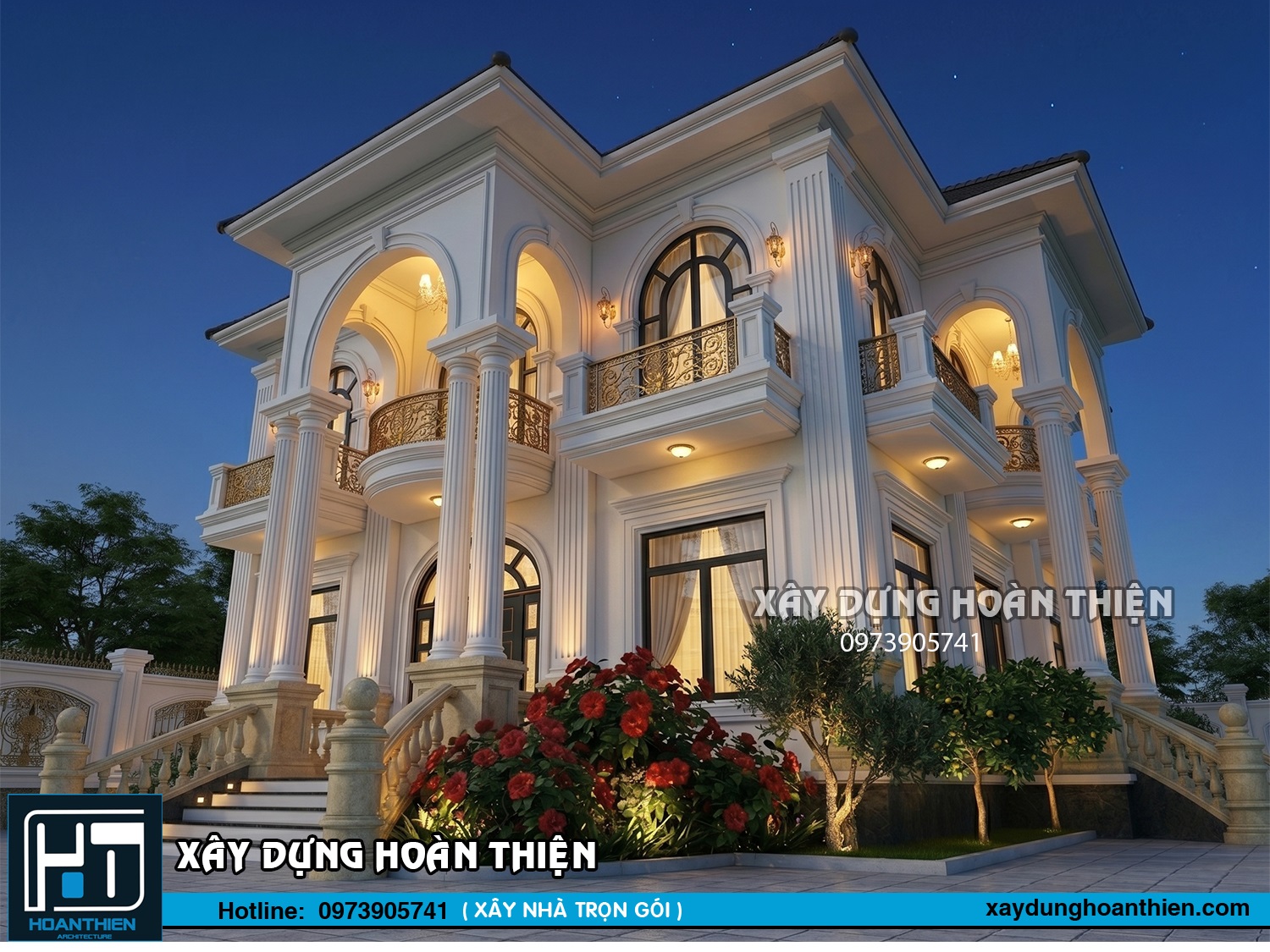 Mẫu biệt thự tân cổ điển 2 tầng đẹp tinh tế
