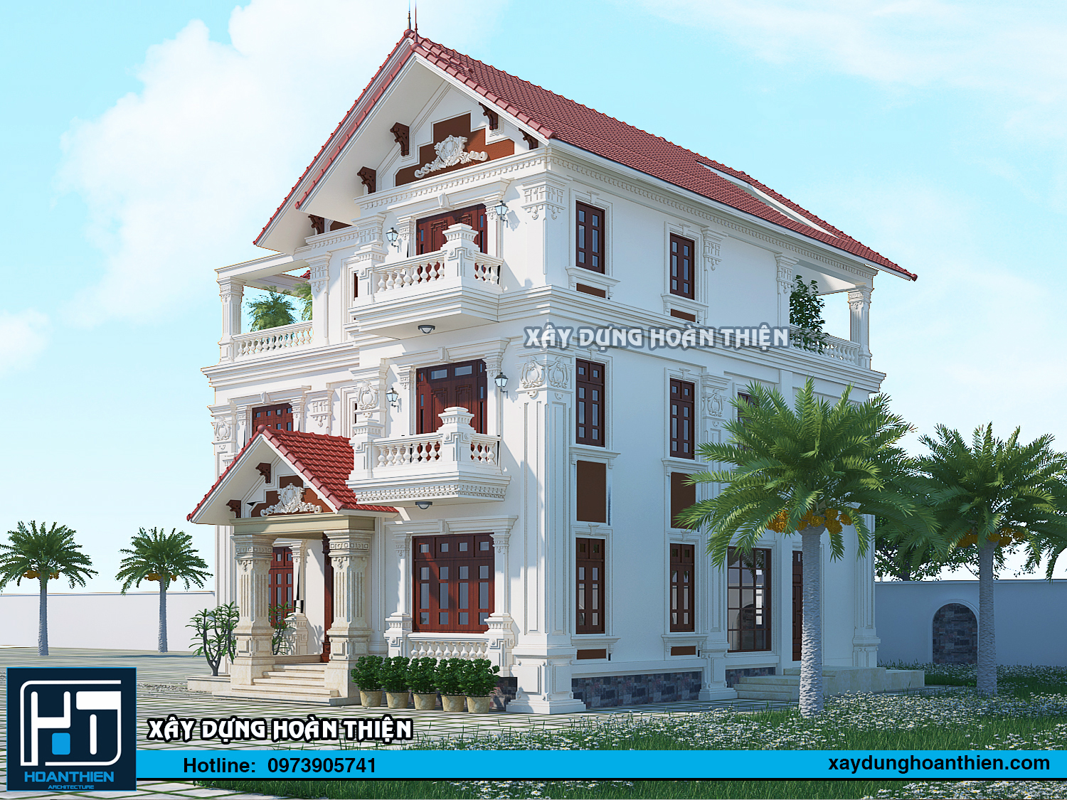 Thiết kế biệt thự tân cổ điển 3 tầng Thiết kế biệt thự tân cổ điển 3 tầng