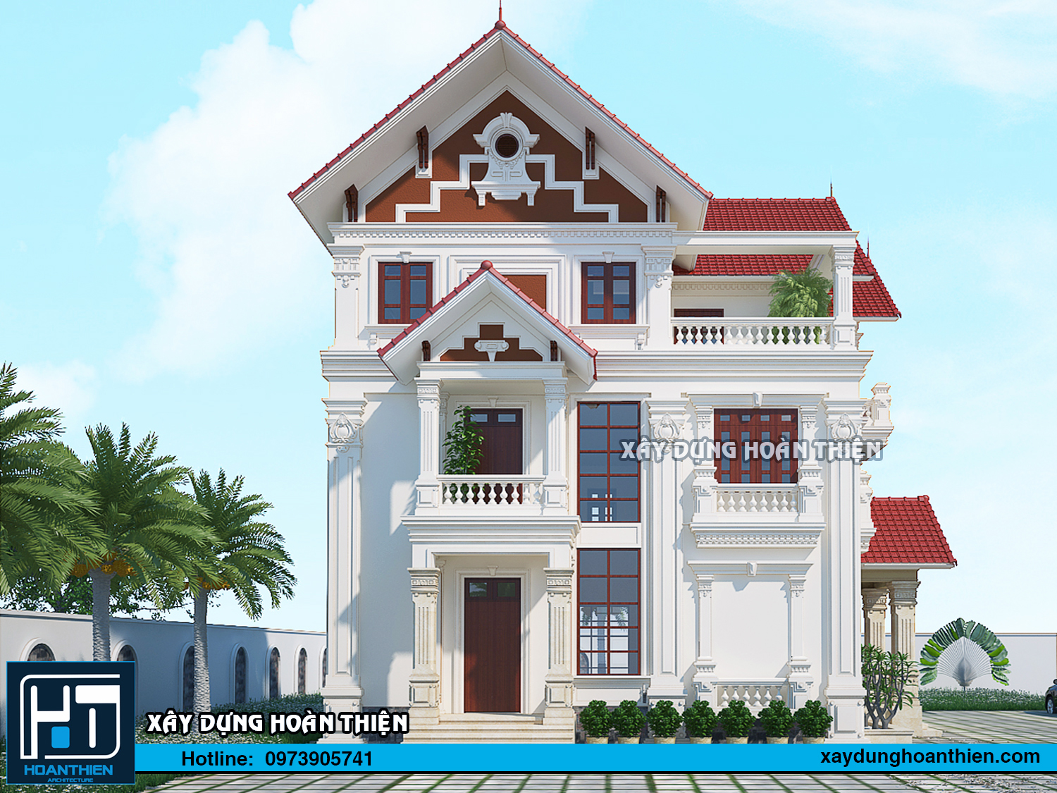 Thiết kế biệt thự tân cổ điển 3 tầng Thiết kế biệt thự tân cổ điển 3 tầng