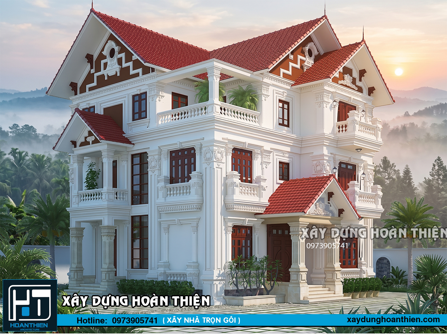 Thiết kế biệt thự tân cổ điển 3 tầng Thiết kế biệt thự tân cổ điển 3 tầng