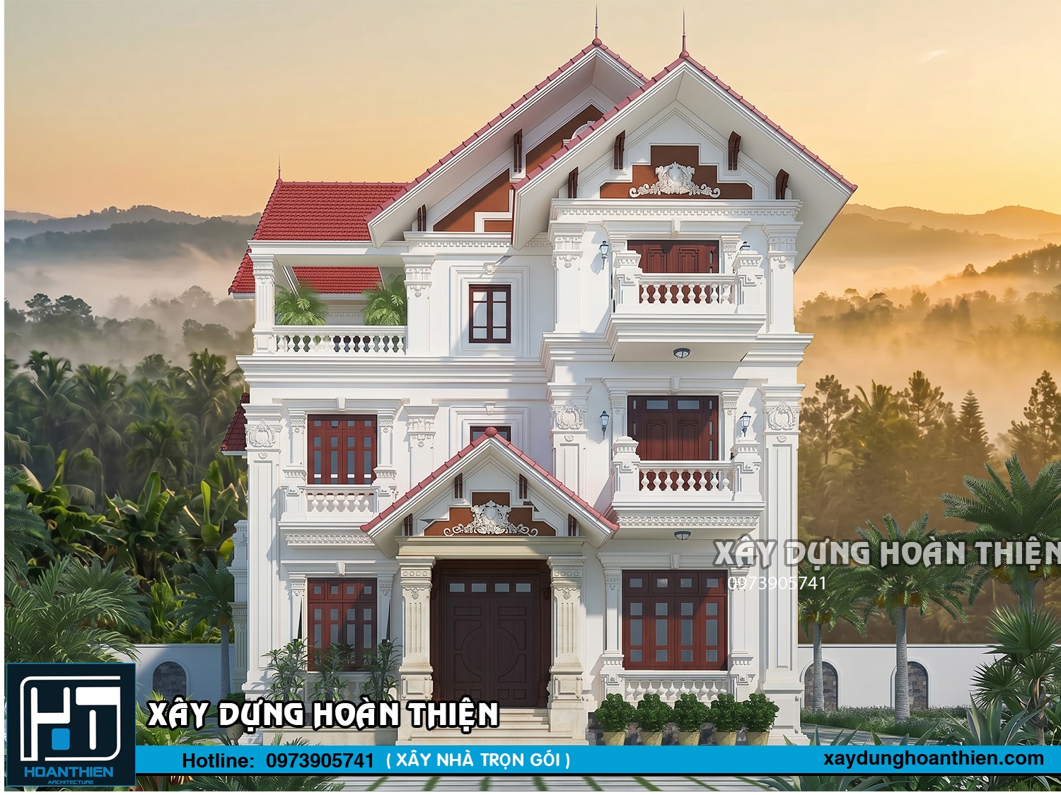 Thiết kế biệt thự tân cổ điển 3 tầng Thiết kế biệt thự tân cổ điển 3 tầng