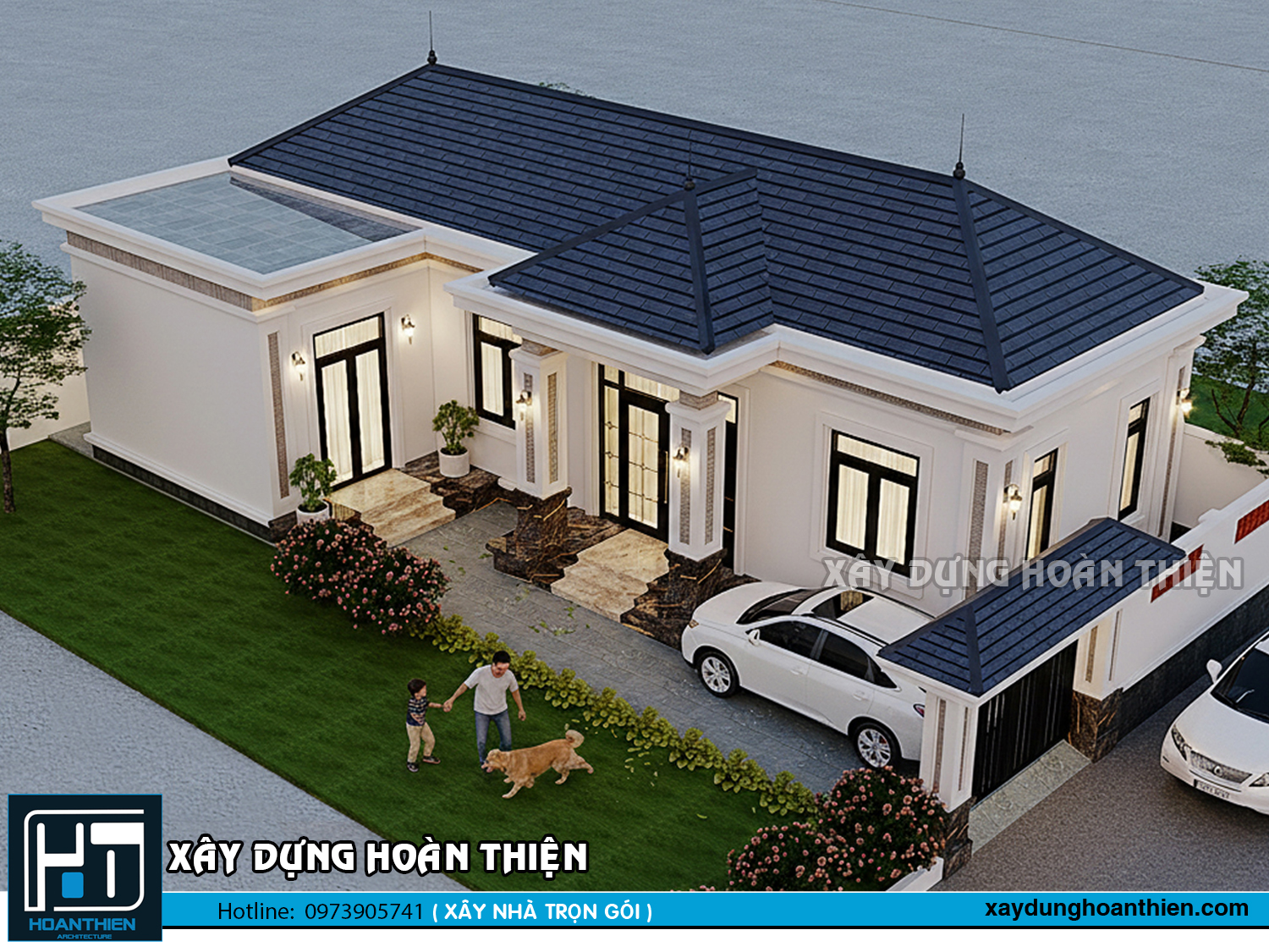 Mẫu biệt thự 1 tầng mái nhật  tại Hải Phòng