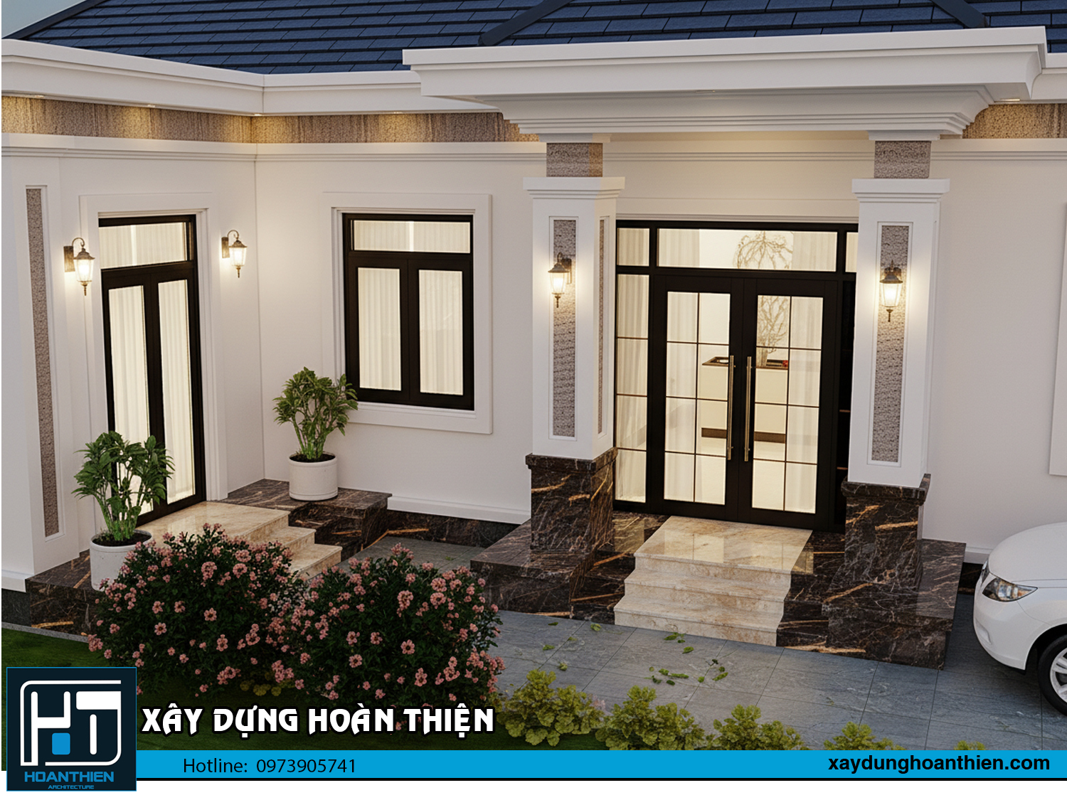 Mẫu biệt thự 1 tầng mái nhật  tại Hải Phòng