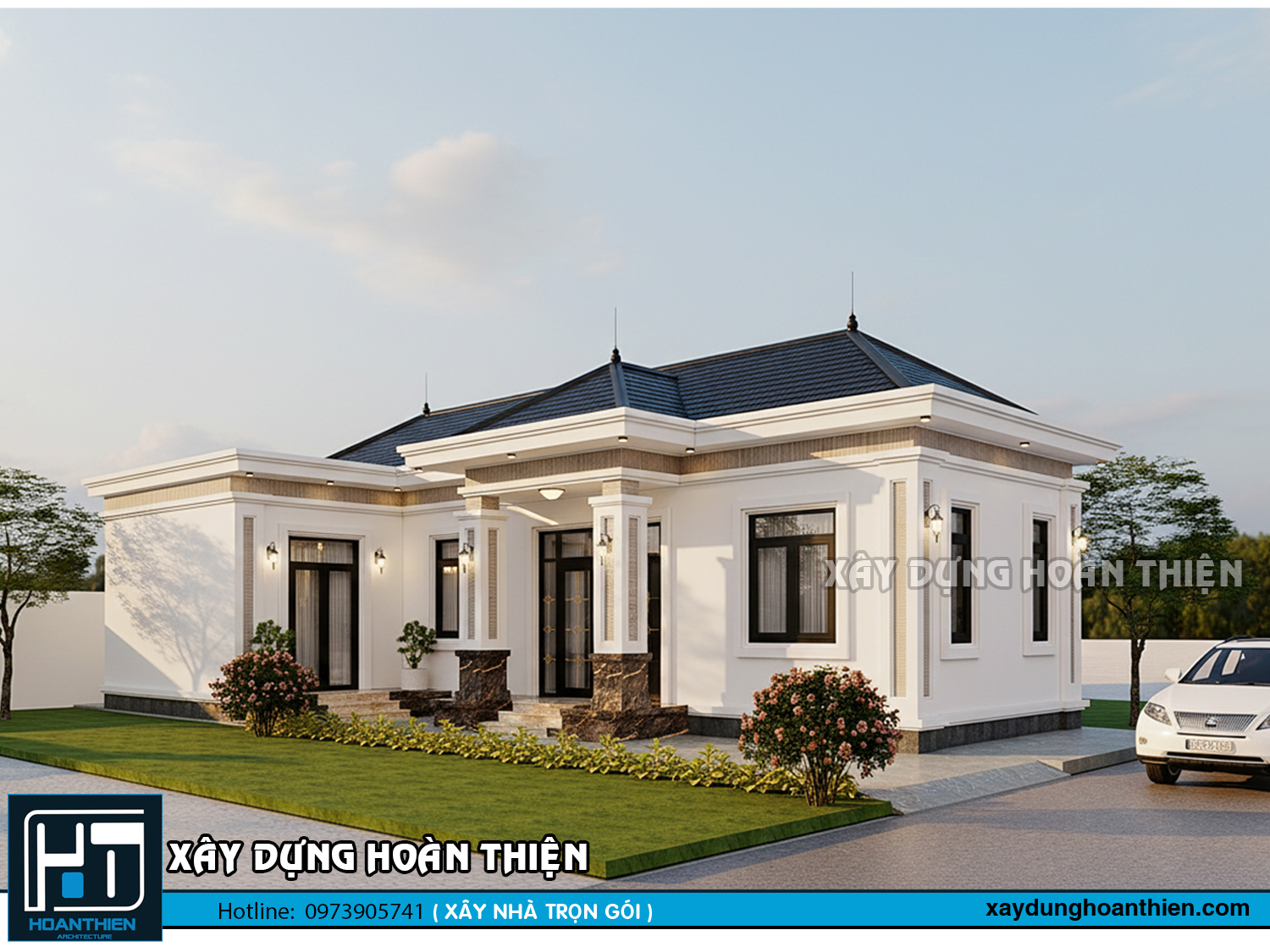 Mẫu biệt thự 1 tầng mái nhật  tại Hải Phòng