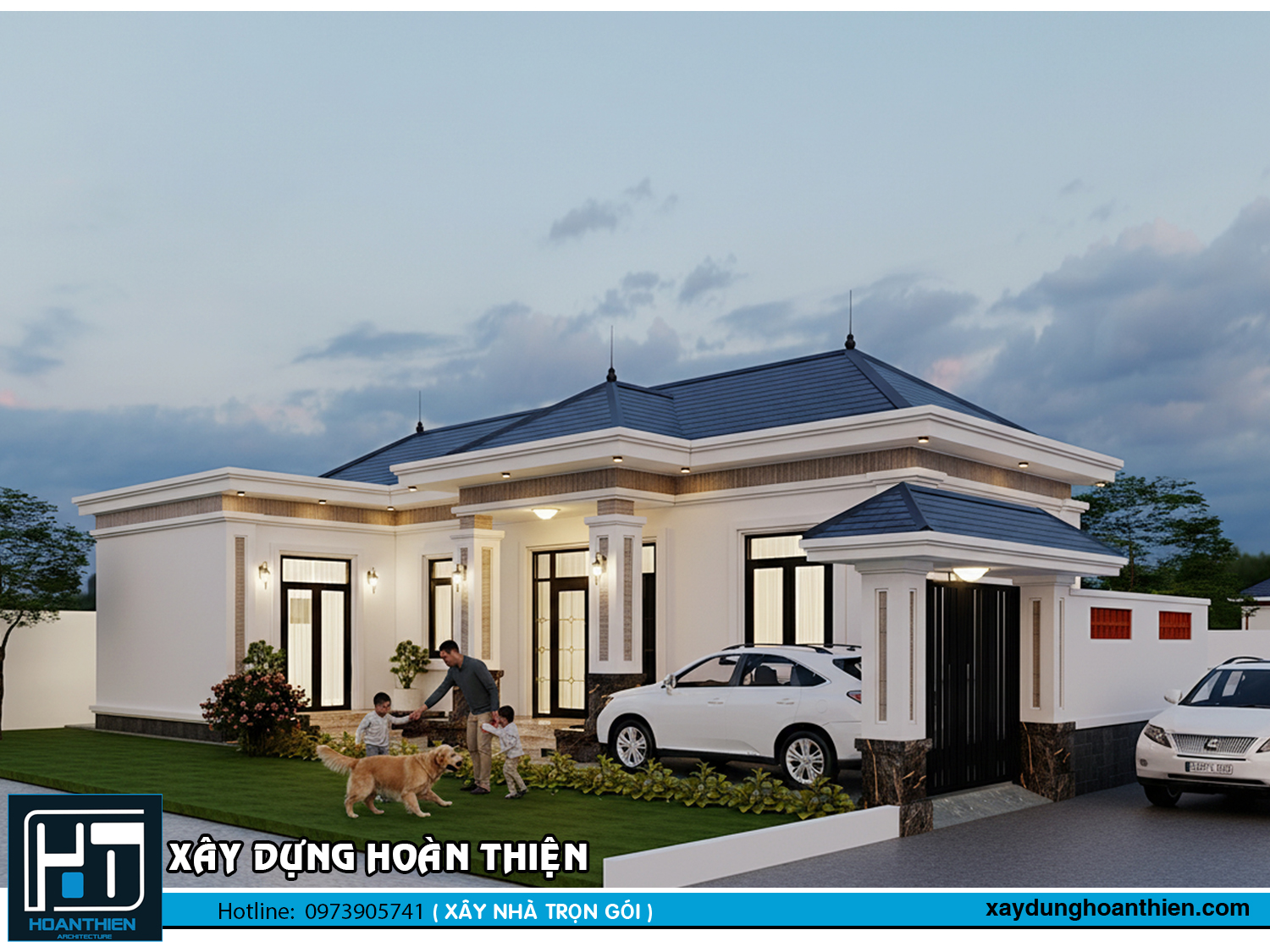 Mẫu biệt thự 1 tầng mái nhật  tại Hải Phòng