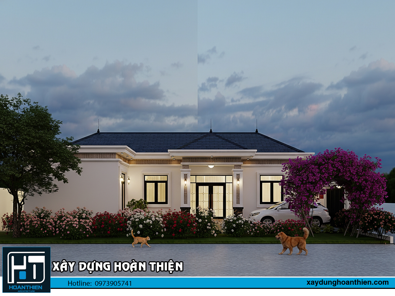 Mẫu biệt thự 1 tầng mái nhật  tại Hải Phòng