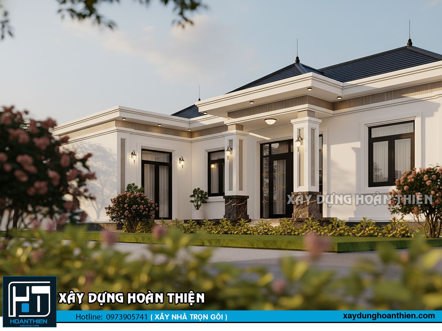 Mẫu biệt thự 1 tầng mái nhật  tại Hải Phòng