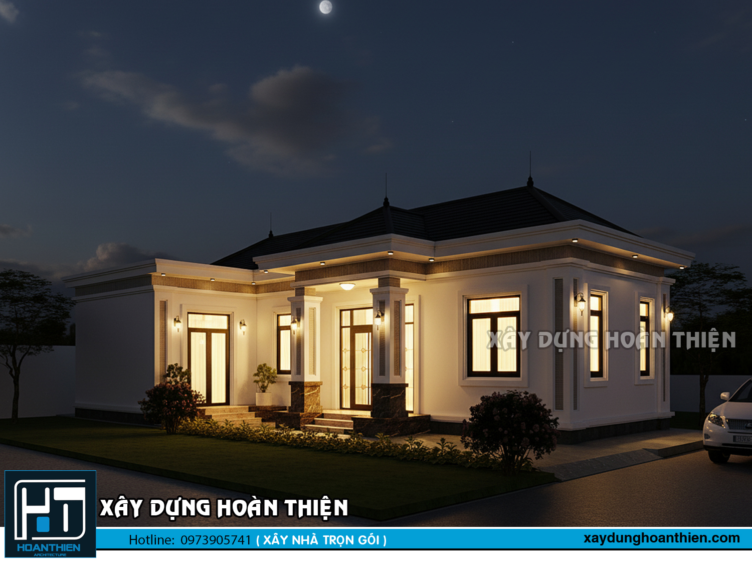 Mẫu biệt thự 1 tầng mái nhật  tại Hải Phòng