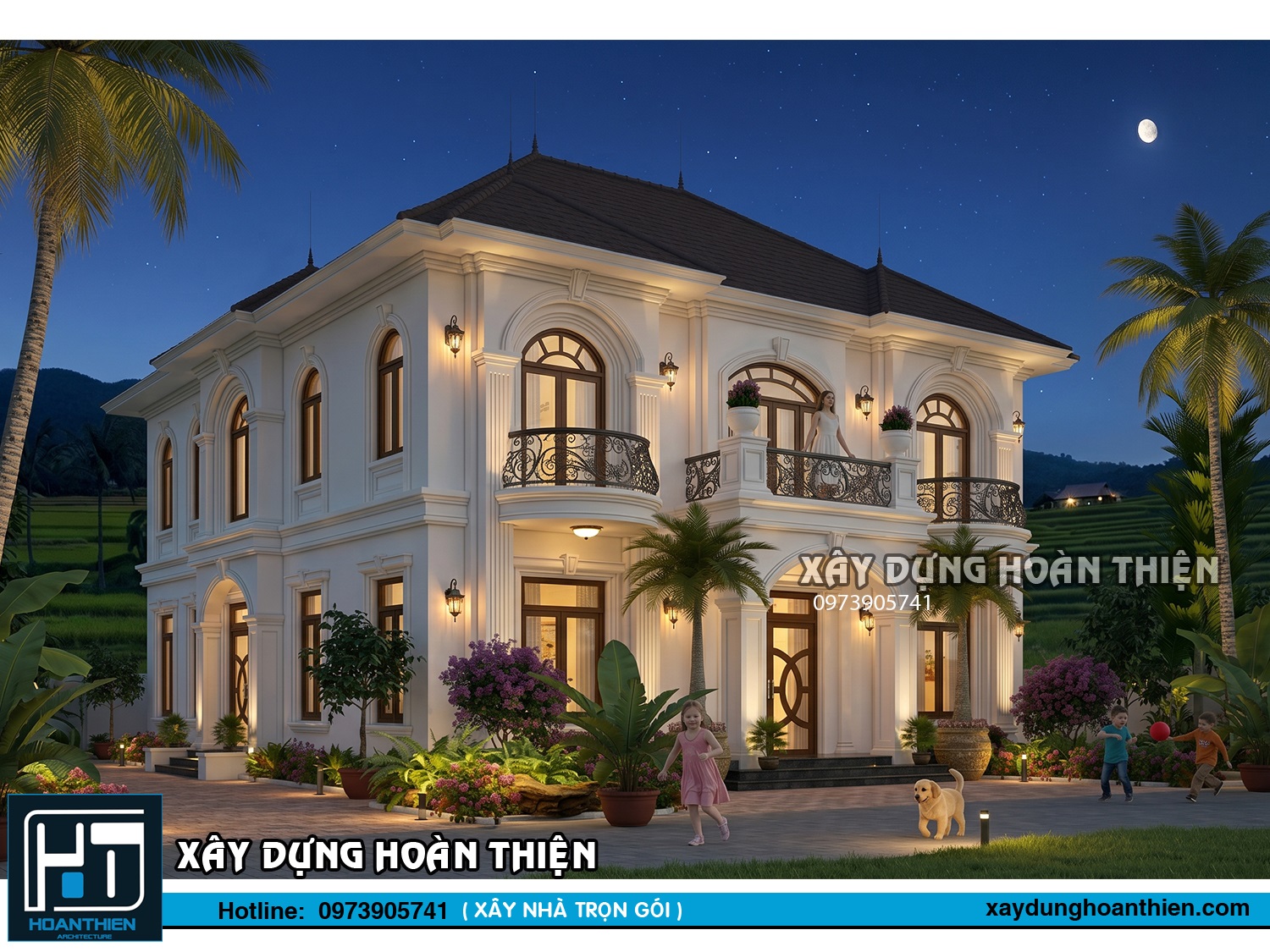 Mẫu thiết kế biệt thự tân cổ điển 2 tầng sang trọng, đẳng cấp