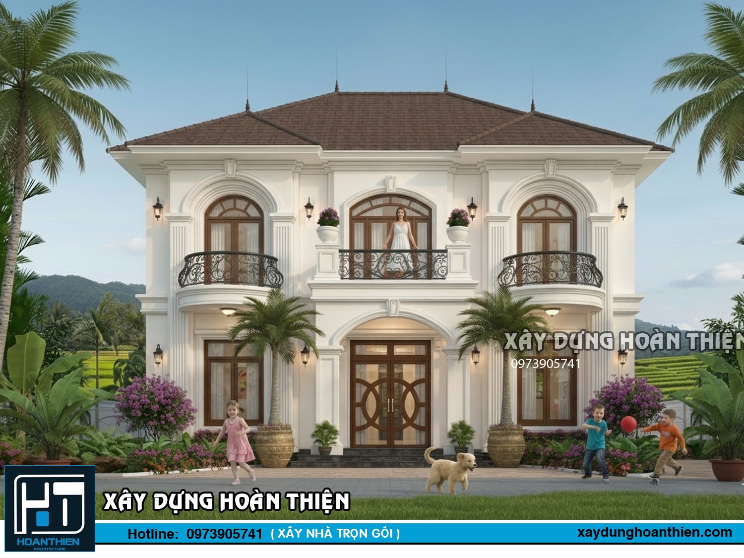 Mẫu thiết kế biệt thự tân cổ điển 2 tầng sang trọng, đẳng cấp