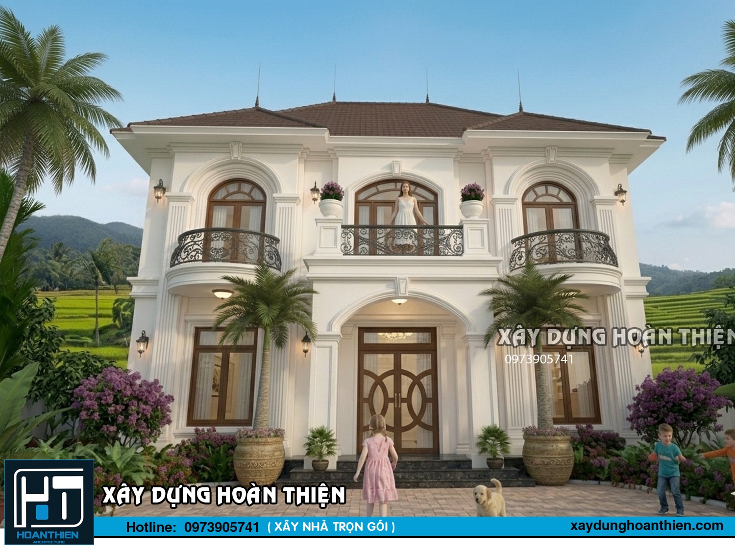 Mẫu thiết kế biệt thự tân cổ điển 2 tầng sang trọng, đẳng cấp
