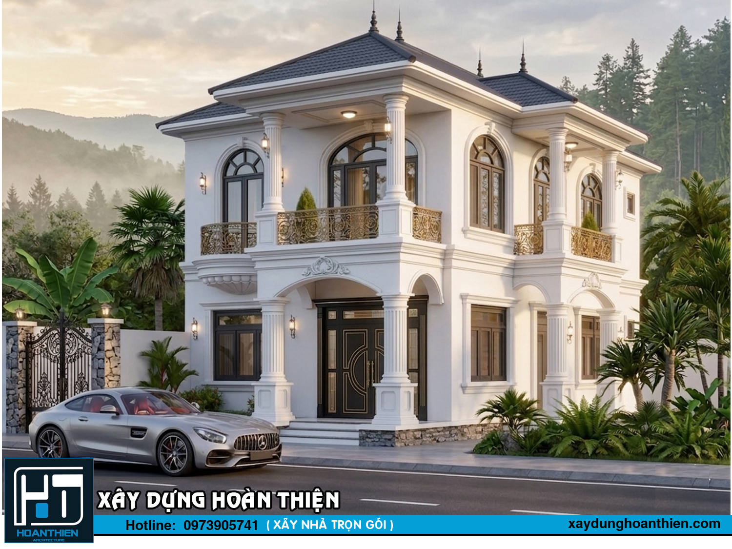 Mẫu biệt thự 2 tầng tâng cổ điển đẹp Mẫu biệt thự 2 tầng tâng cổ điển đẹp