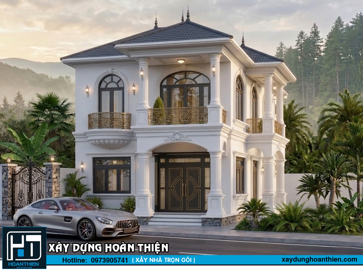 Mẫu biệt thự 2 tầng tâng cổ điển đẹp Mẫu biệt thự 2 tầng tâng cổ điển đẹp