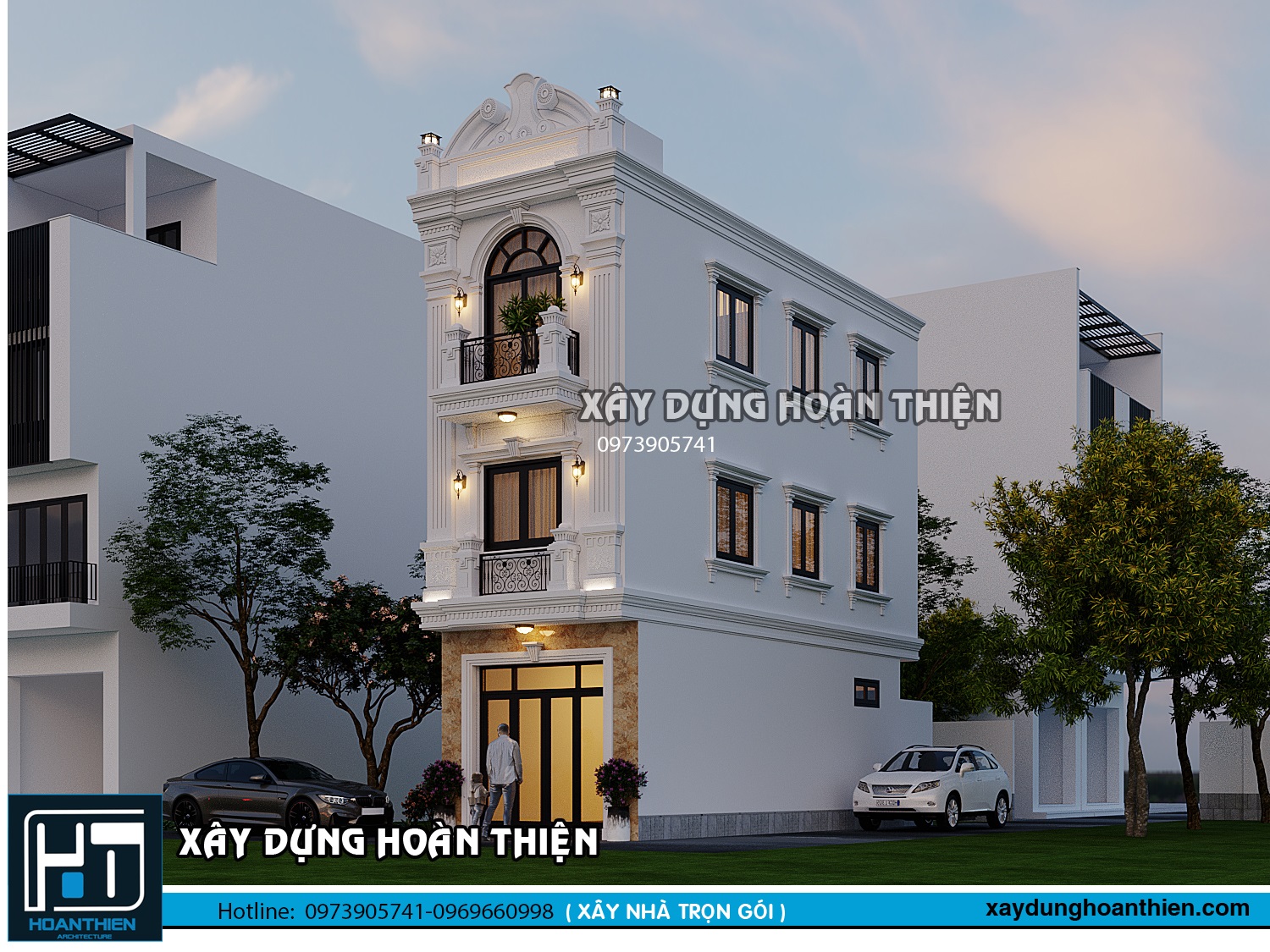 MẪU NHÀ ỐNG TÂN CỔ ĐIỂN 3 TẦNG 2 MẶT TIỀN THANH THOÁT & SANG TRỌNG