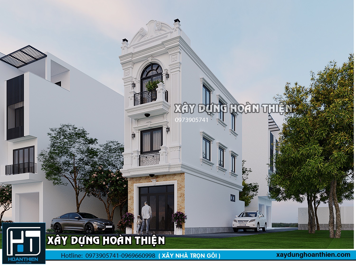 MẪU NHÀ ỐNG TÂN CỔ ĐIỂN 3 TẦNG 2 MẶT TIỀN THANH THOÁT & SANG TRỌNG