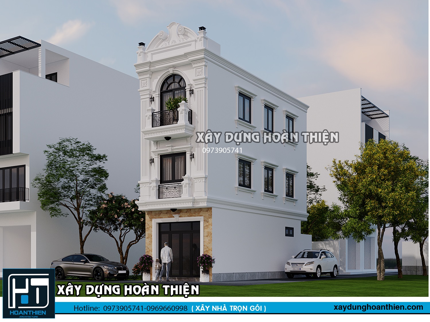 MẪU NHÀ ỐNG TÂN CỔ ĐIỂN 3 TẦNG 2 MẶT TIỀN THANH THOÁT & SANG TRỌNG