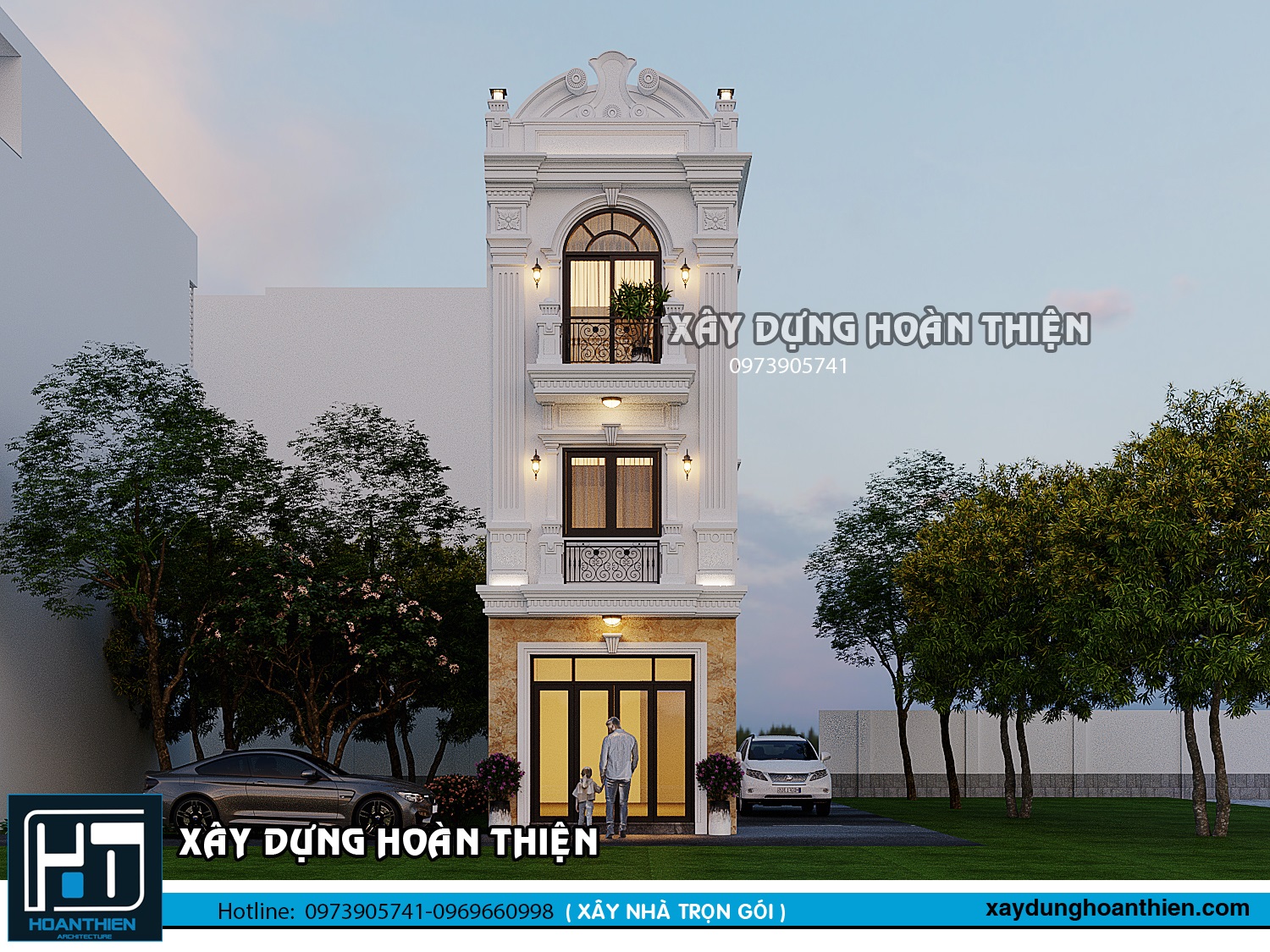 MẪU NHÀ ỐNG TÂN CỔ ĐIỂN 3 TẦNG 2 MẶT TIỀN THANH THOÁT & SANG TRỌNG