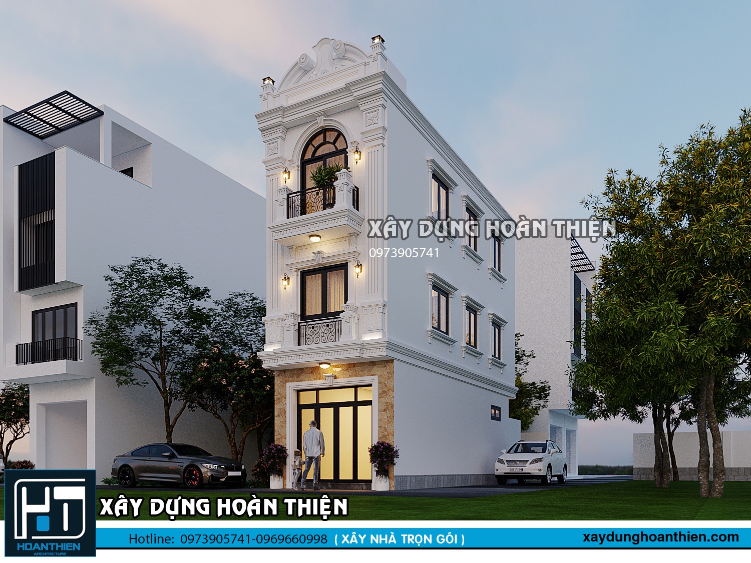 MẪU NHÀ ỐNG TÂN CỔ ĐIỂN 3 TẦNG 2 MẶT TIỀN THANH THOÁT & SANG TRỌNG