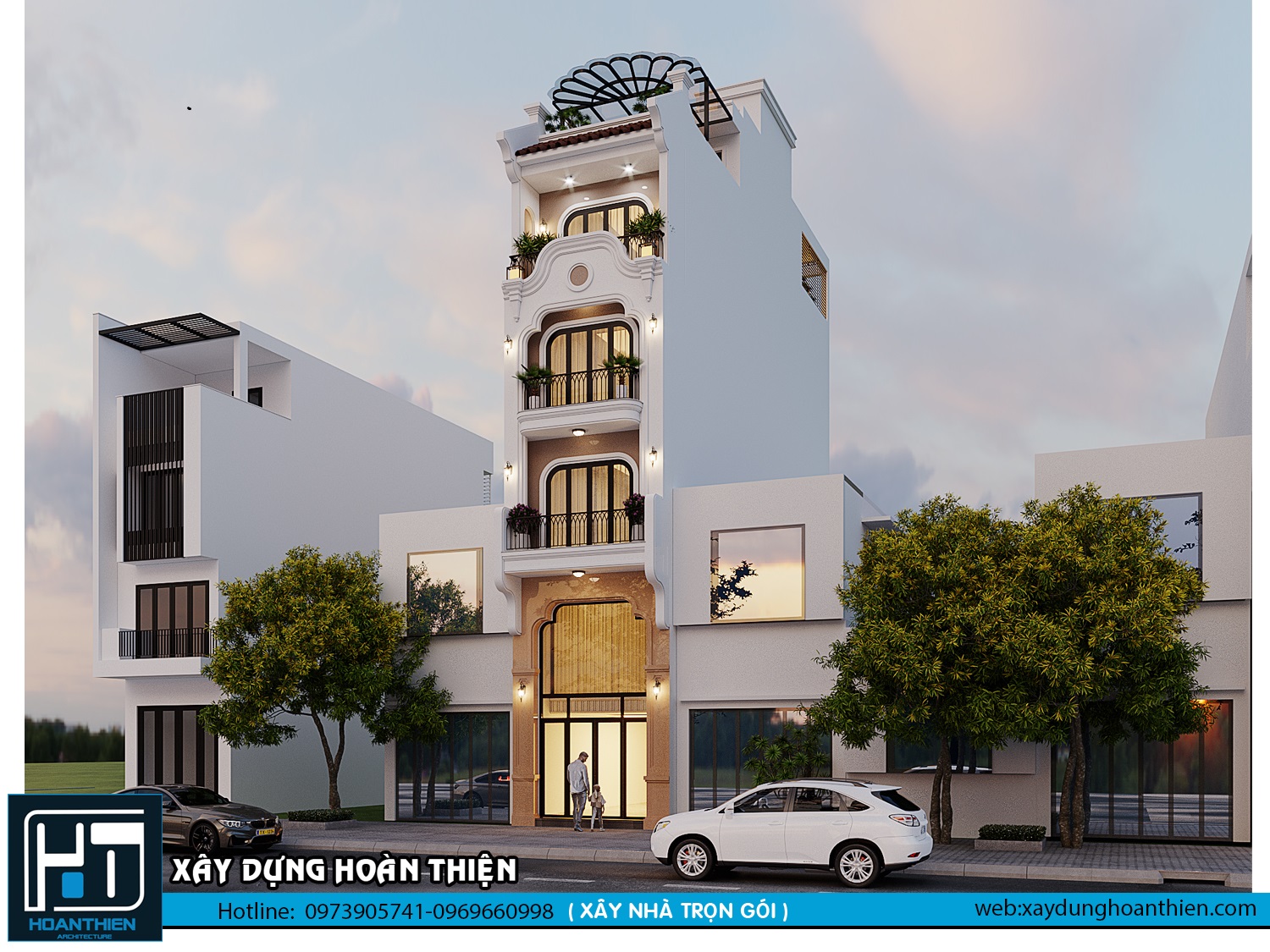 Thiết kế nhà ống phong cách indochine tại Hải Phòng