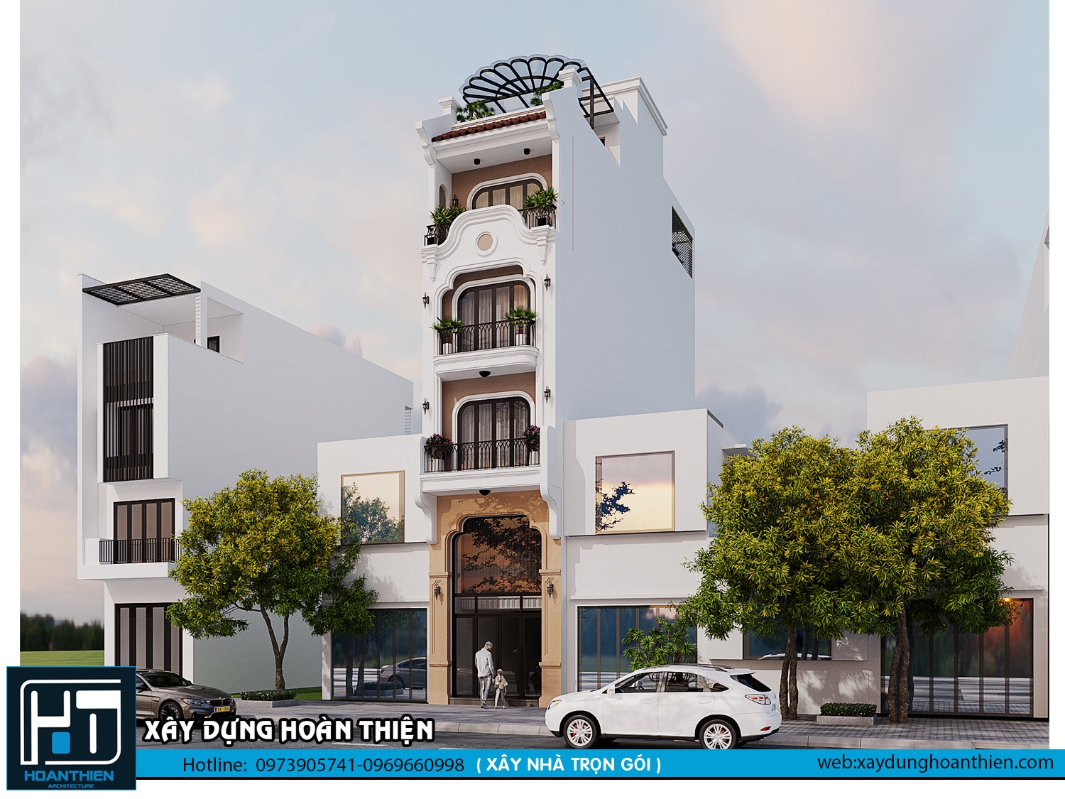 Thiết kế nhà ống phong cách indochine tại Hải Phòng
