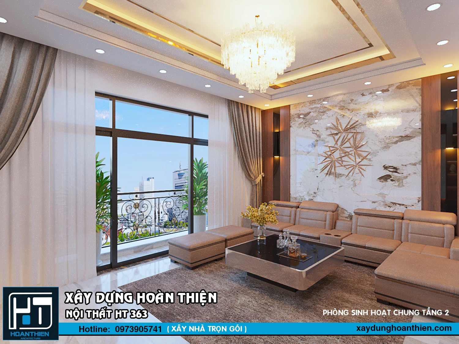 mẫu thiết kế phòng khách đẹp ấn tượng năm 2024