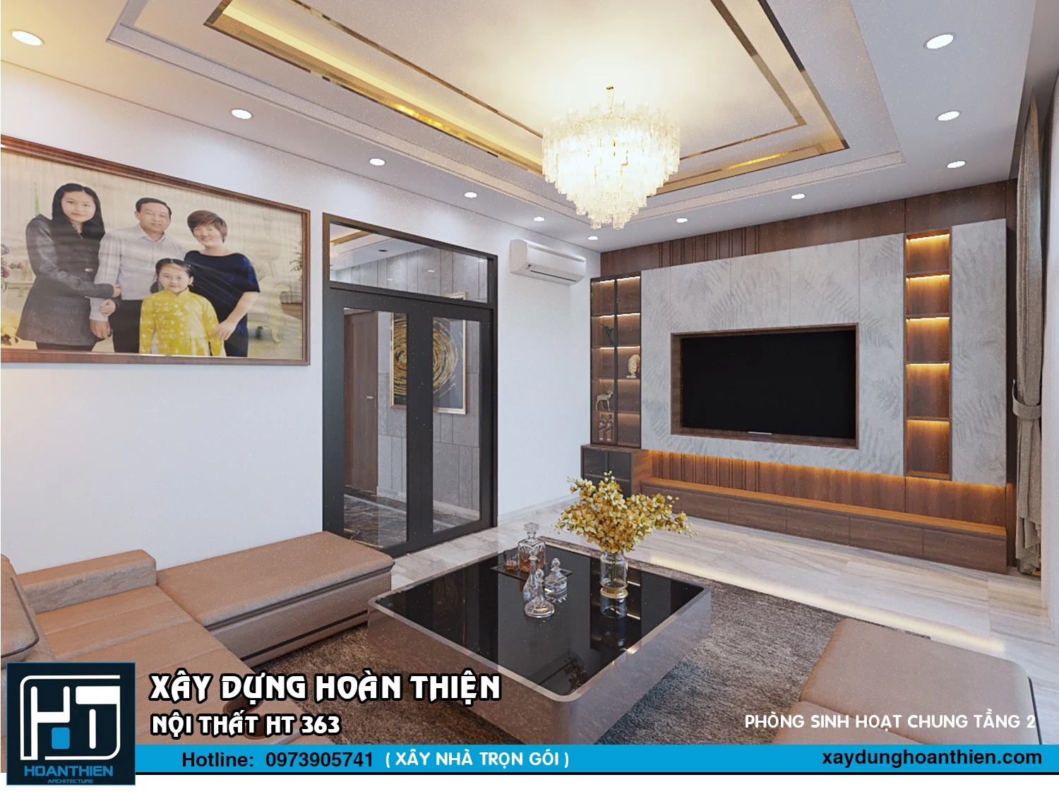 mẫu thiết kế phòng khách đẹp ấn tượng năm 2024