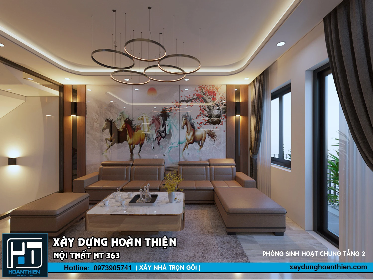 mẫu thiết kế phòng khách đẹp ấn tượng năm 2024