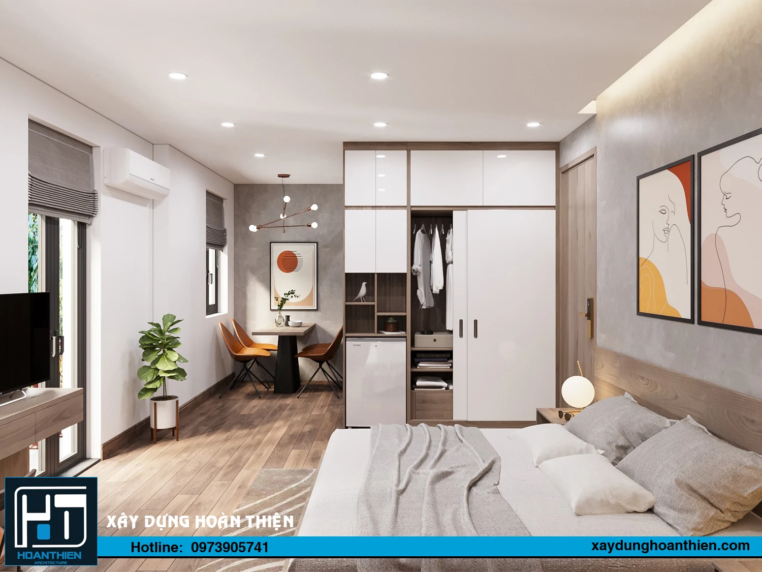Thiết kế thi công nội thất căn hộ cho thuê tại Hoàng Huy Riverside Thiết kế thi công nội thất căn hộ cho thuê tại Hoàng Huy Riverside