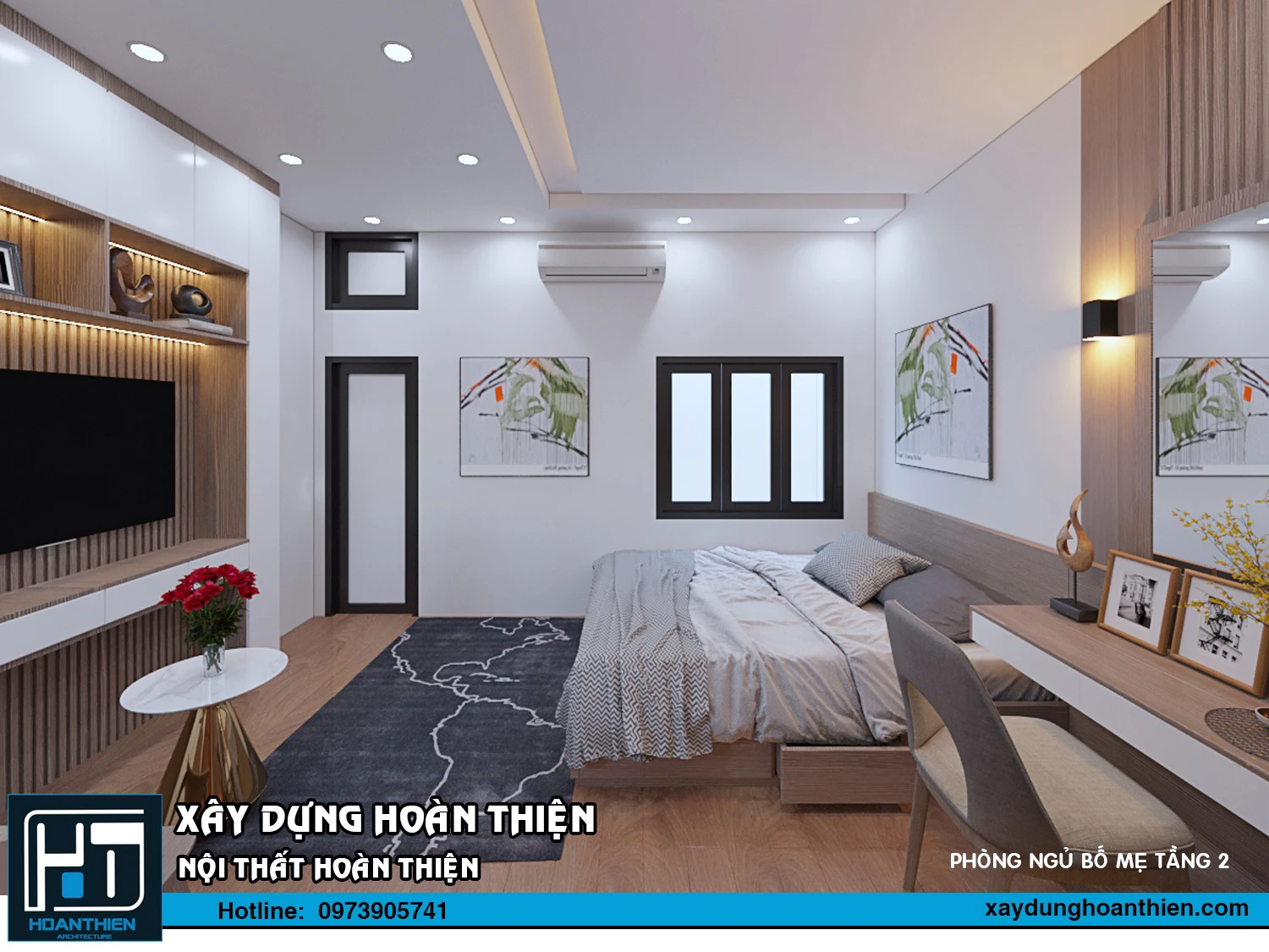 Thiết kế, Thi công nội thất nhà ống 4 tầng