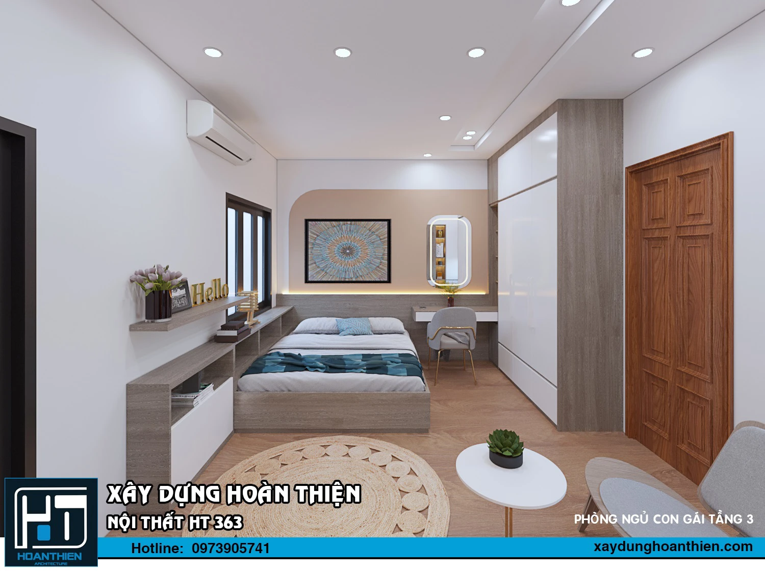 Thiết kế, Thi công nội thất nhà ống 4 tầng