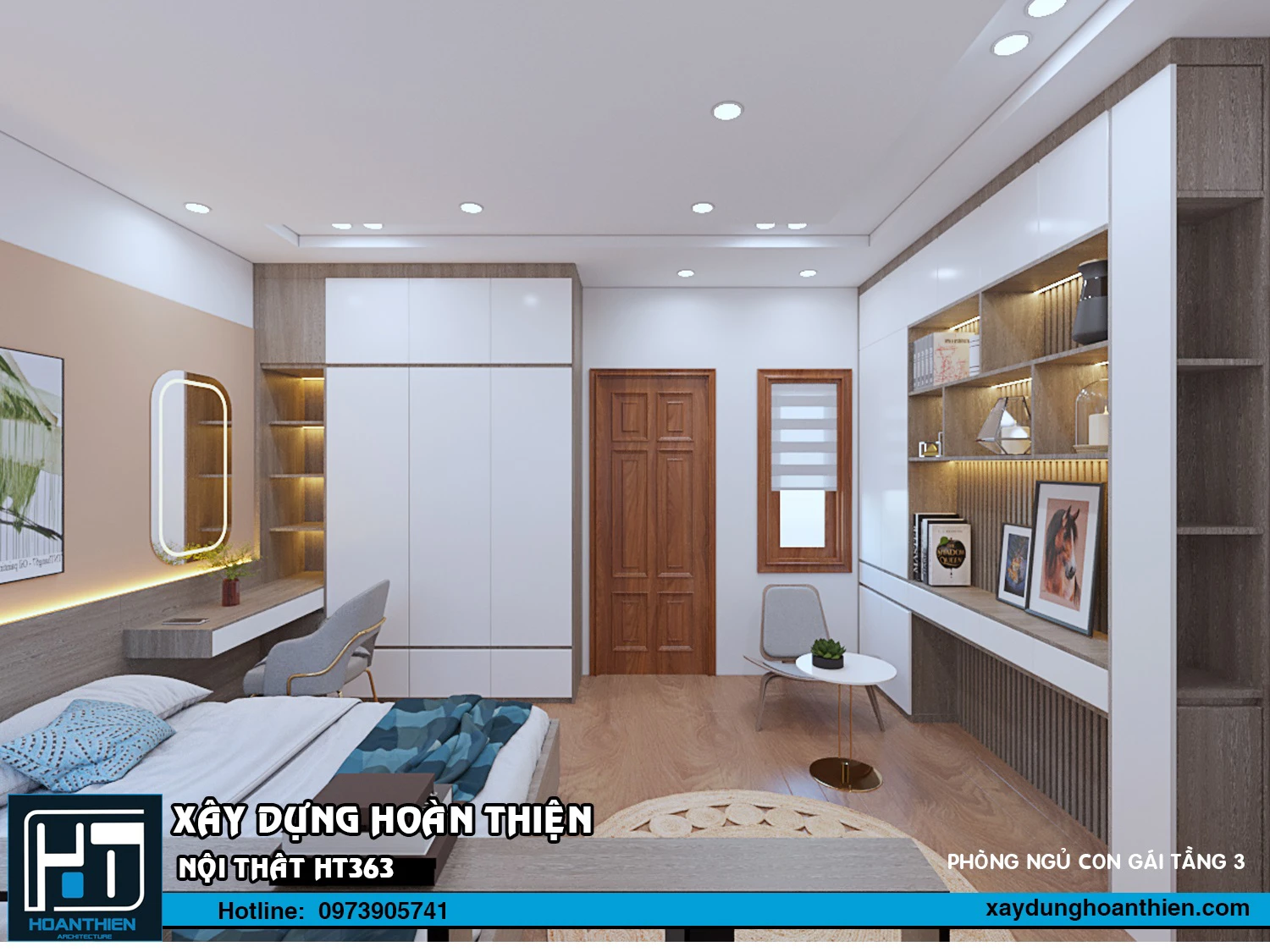 Thiết kế, Thi công nội thất nhà ống 4 tầng