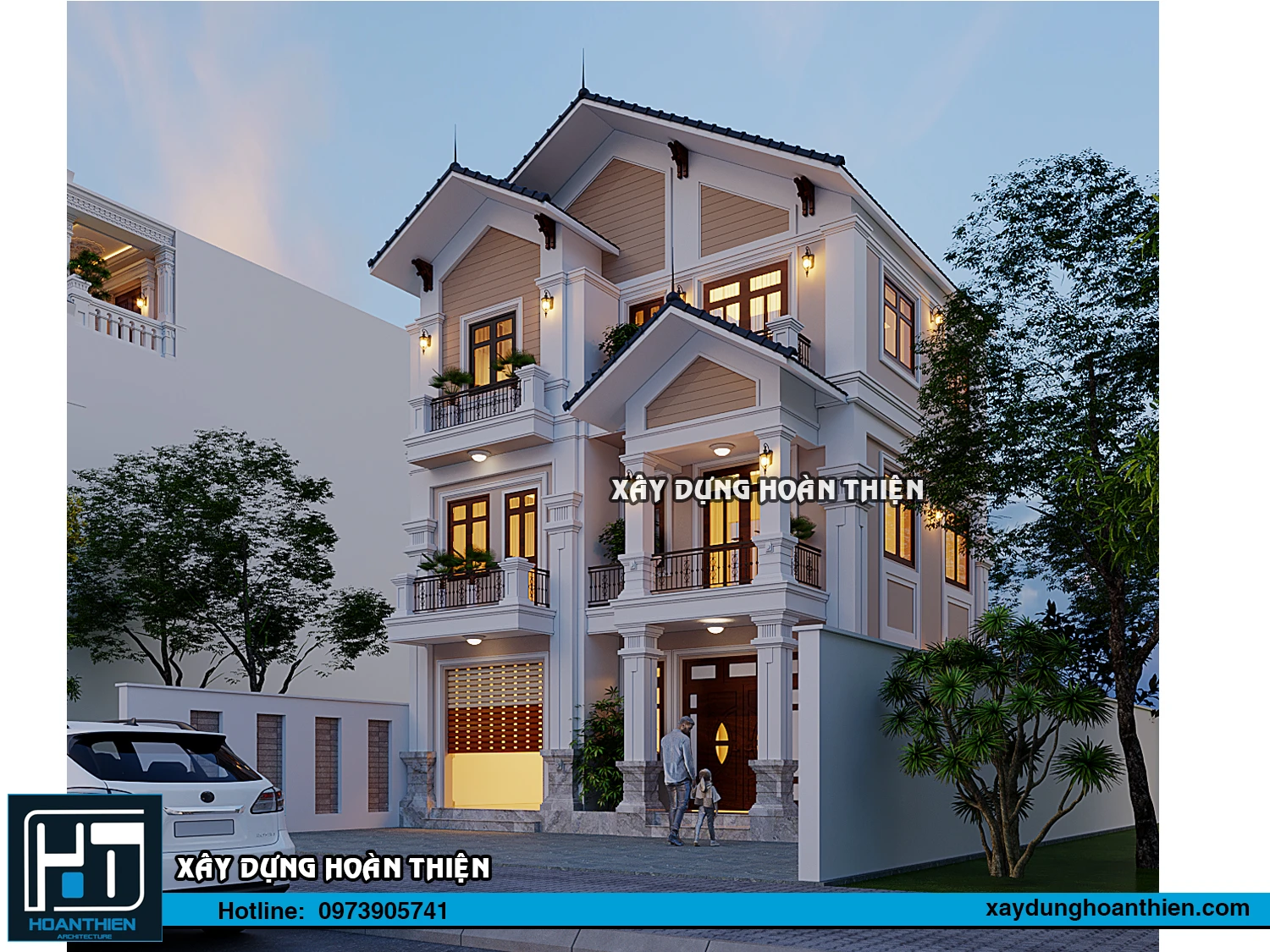 Thiết kế biệt thự tân cổ điển 3 tầng diện tích 9x9m tại Hải Dương Thiết kế biệt thự tân cổ điển 3 tầng diện tích 9x9m tại Hải Dương
