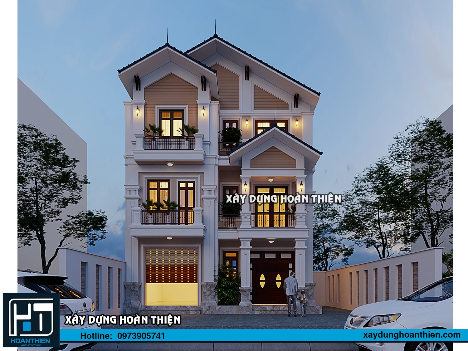 Thiết kế biệt thự tân cổ điển 3 tầng diện tích 9x9m tại Hải Dương Thiết kế biệt thự tân cổ điển 3 tầng diện tích 9x9m tại Hải Dương
