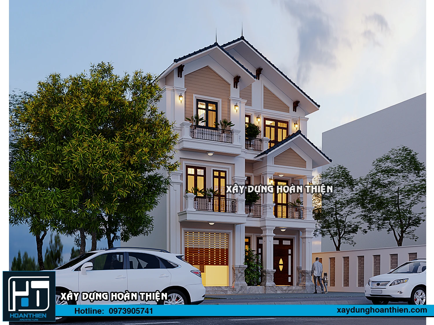 Thiết kế biệt thự tân cổ điển 3 tầng diện tích 9x9m tại Hải Dương Thiết kế biệt thự tân cổ điển 3 tầng diện tích 9x9m tại Hải Dương