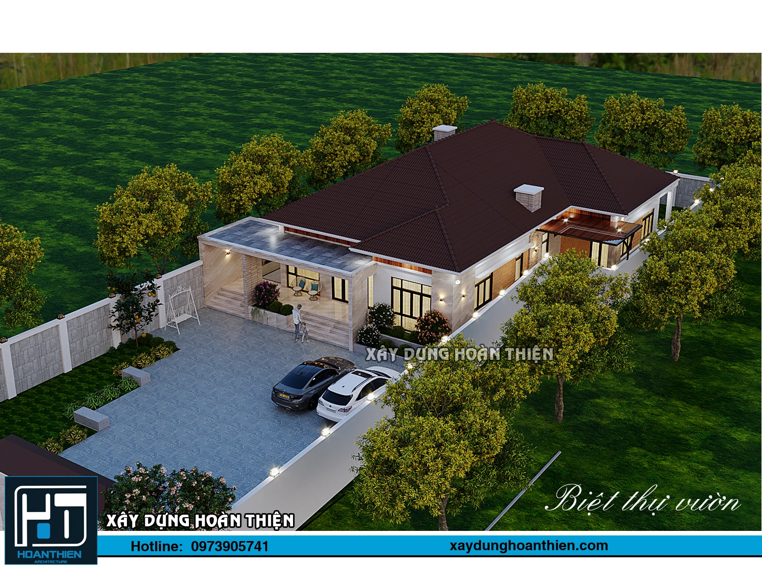 Mẫu biệt thự mái nhật hiện đại 1 tầng 2024 Mẫu biệt thự mái nhật hiện đại 1 tầng 2024