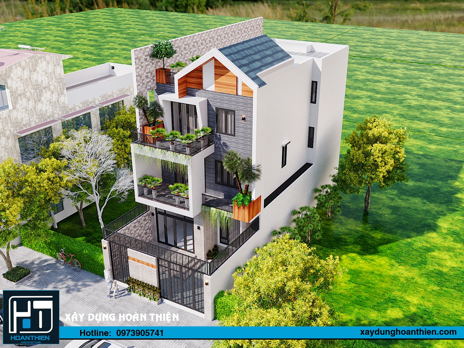 biệt thự hiện đại 3 tầng