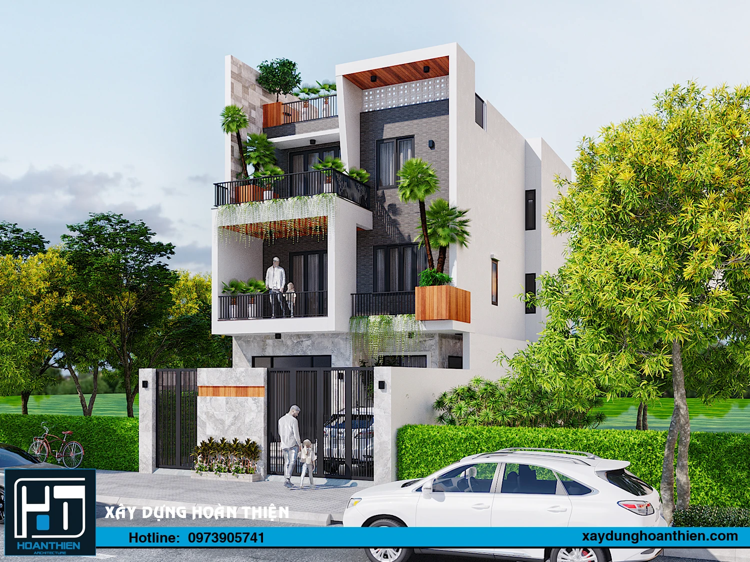 biệt thự hiện đại 3 tầng
