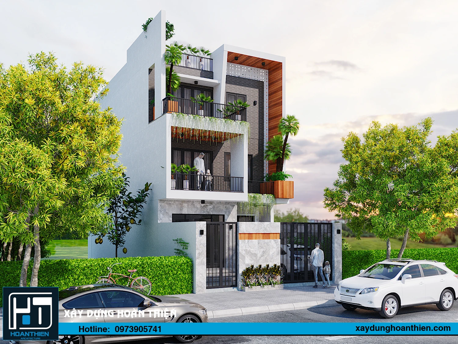 biệt thự hiện đại 3 tầng