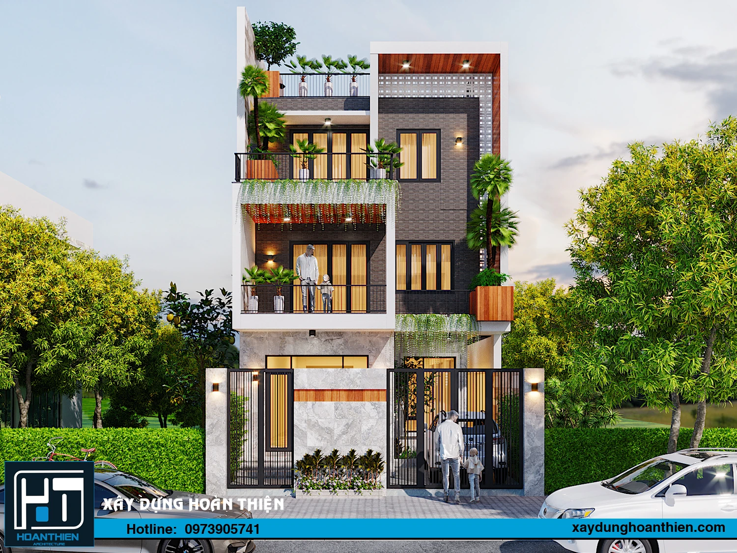 biệt thự hiện đại 3 tầng