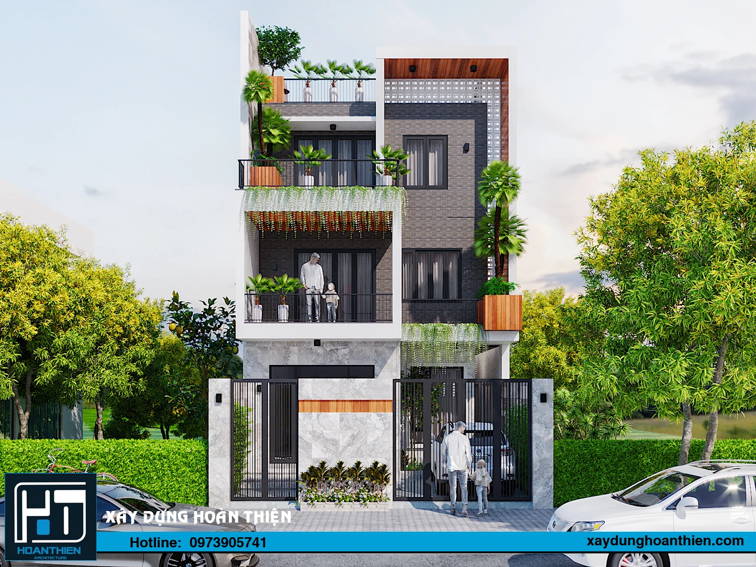 biệt thự hiện đại 3 tầng