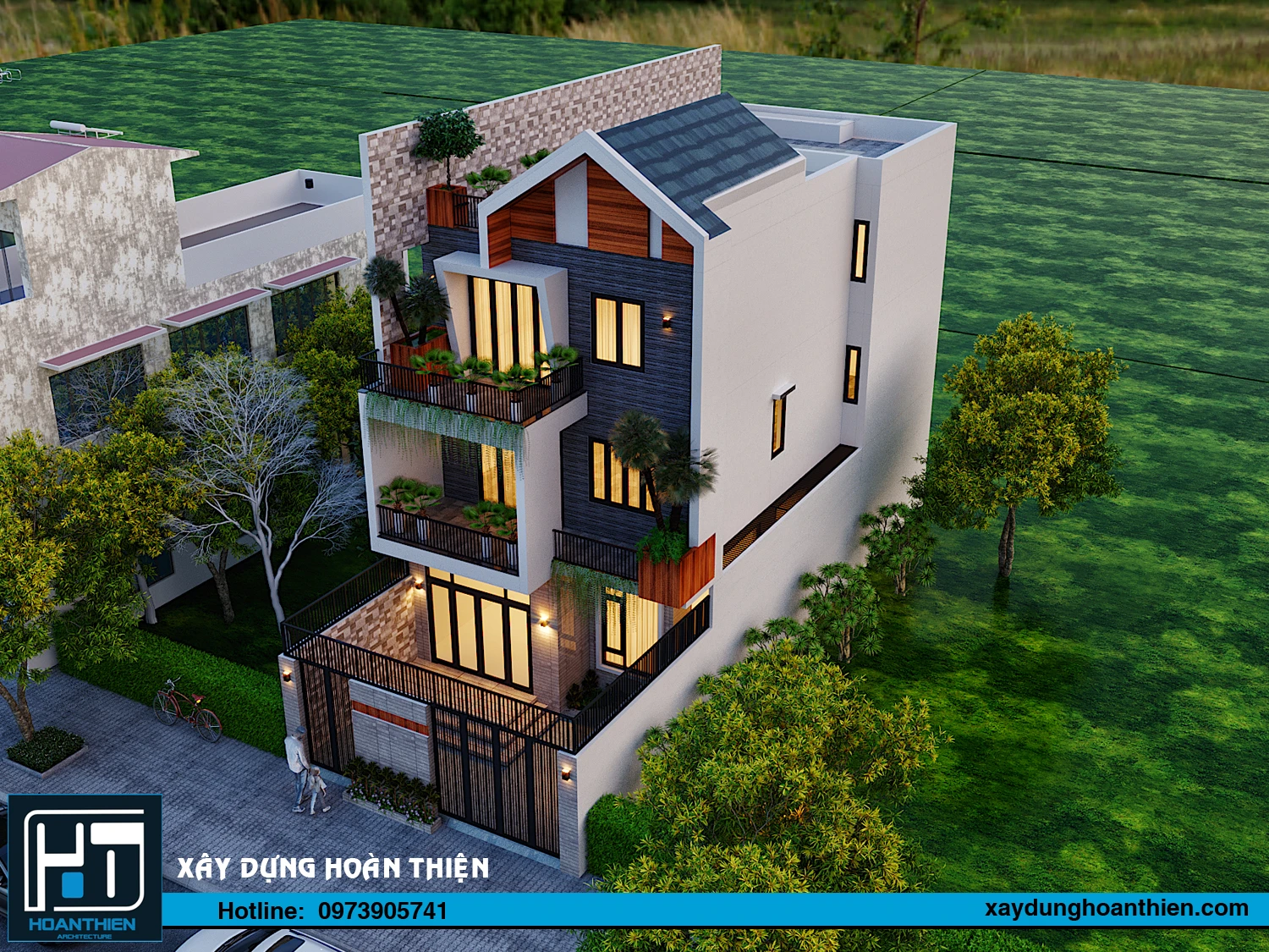 biệt thự hiện đại 3 tầng