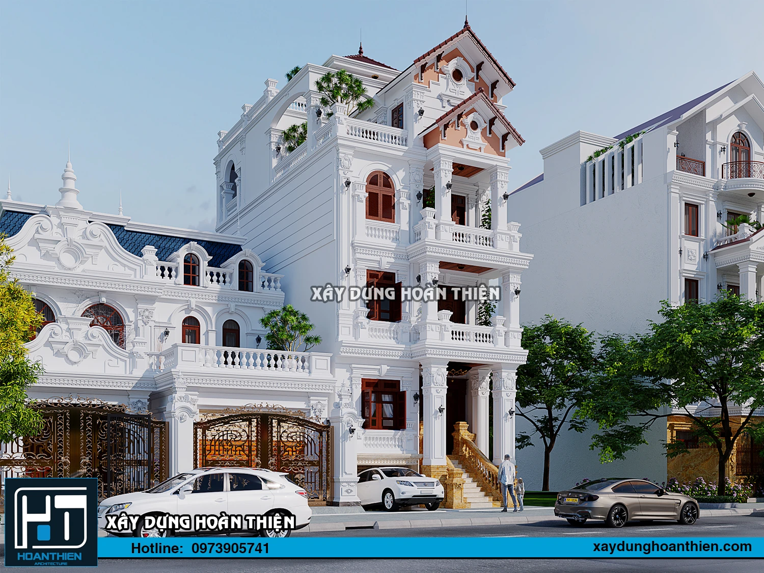 Thiết kế biệt thự tân cổ điển 4 tầng diện tích 7x17m tại Hưng Yên Thiết kế biệt thự tân cổ điển 4 tầng diện tích 7x17m tại Hưng Yên