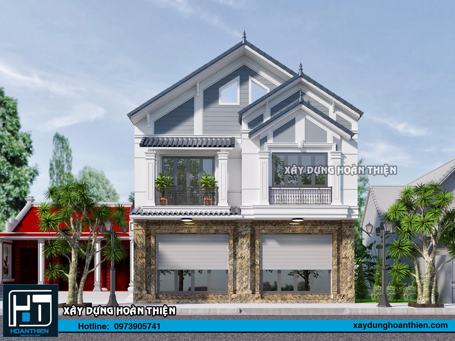 Mẫu thiết kế biệt thự tân cổ điển 3 tầng diện tích 9,5x9m tại Vĩnh Bảo, Hải Phòng Mẫu thiết kế biệt thự tân cổ điển 3 tầng diện tích 9,5x9m tại Vĩnh Bảo, Hải Phòng