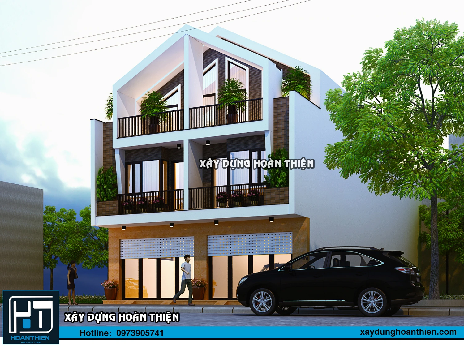 Thiết kế nhà ống 3 tầng hiện đại diện tích 5x20m tại Hải Phòng Thiết kế nhà ống 3 tầng hiện đại diện tích 5x20m tại Hải Phòng