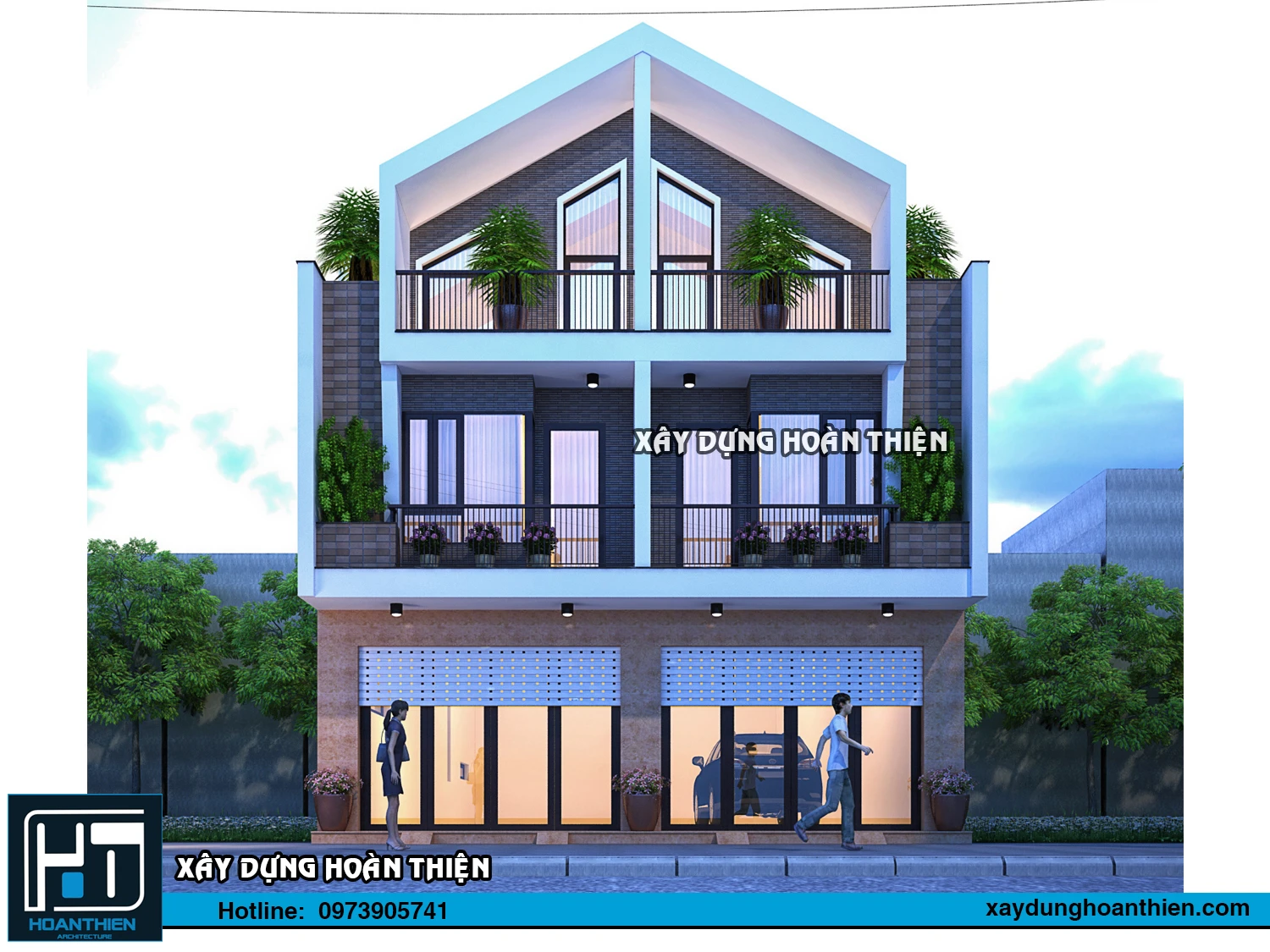 Thiết kế nhà ống 3 tầng hiện đại diện tích 5x20m tại Hải Phòng Thiết kế nhà ống 3 tầng hiện đại diện tích 5x20m tại Hải Phòng