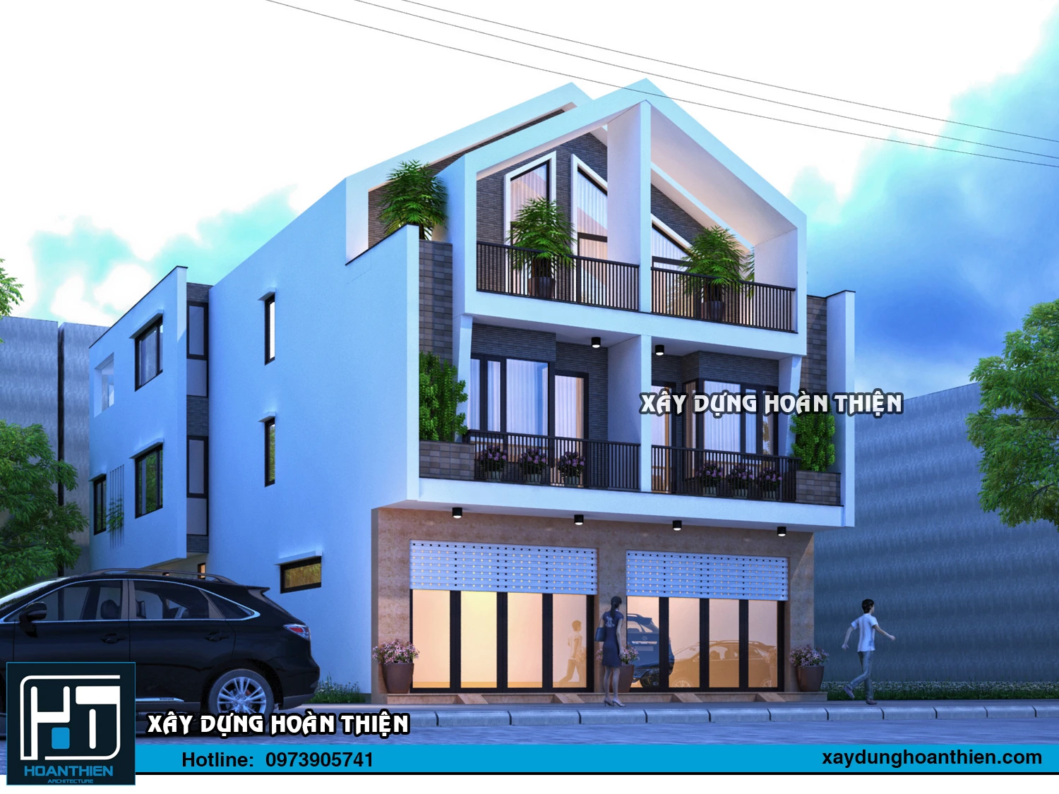Thiết kế nhà ống 3 tầng hiện đại diện tích 5x20m tại Hải Phòng Thiết kế nhà ống 3 tầng hiện đại diện tích 5x20m tại Hải Phòng
