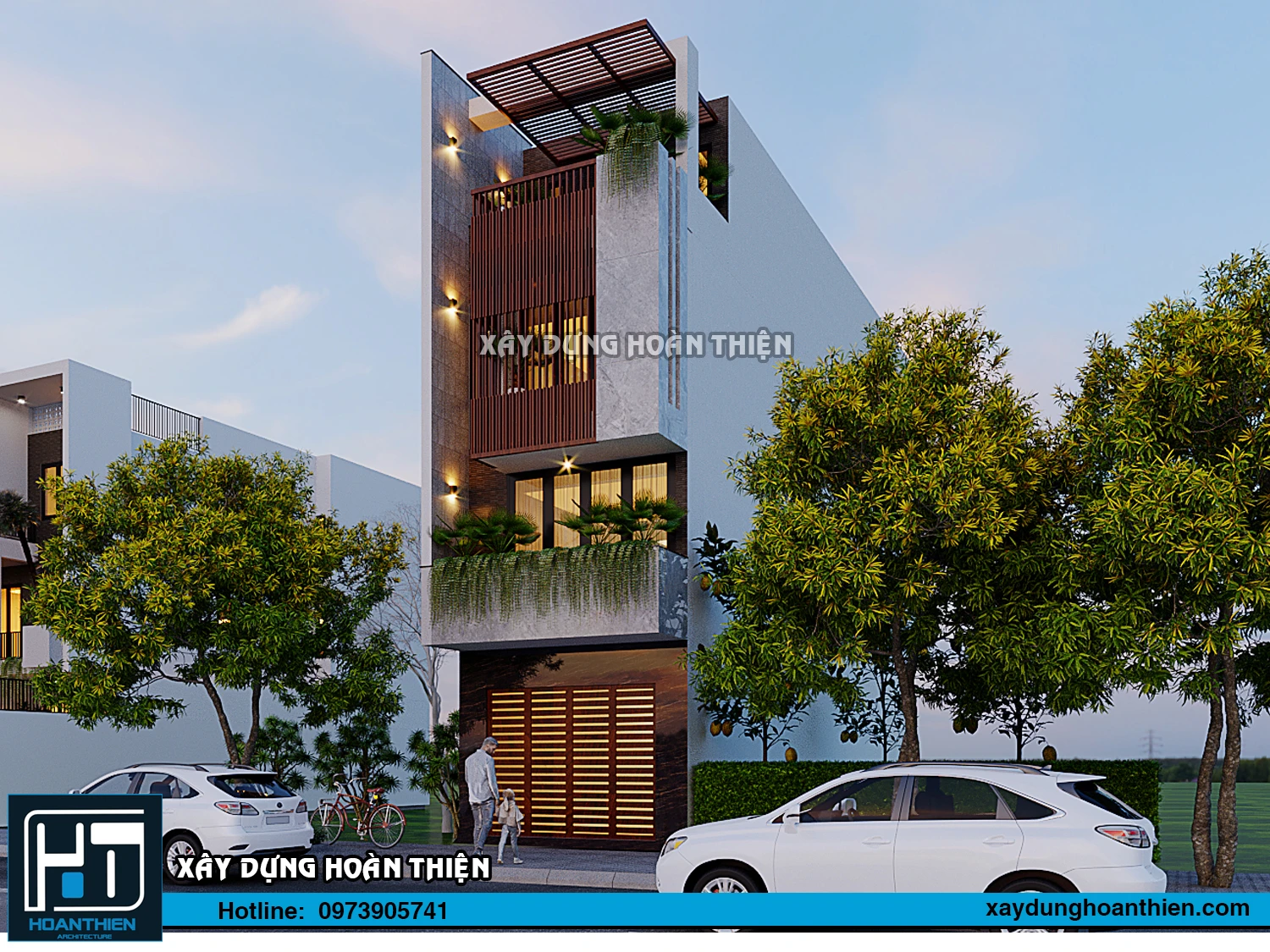Mẫu nhà ống hiện đại 4,5 tầng diện tích 4,5x20m Mẫu nhà ống hiện đại 4,5 tầng diện tích 4,5x20m